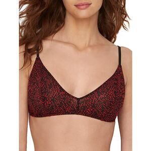 DKNY Mesh Bralette DK4512 Red Snake Print Lounge Lingerie NWT Size Small